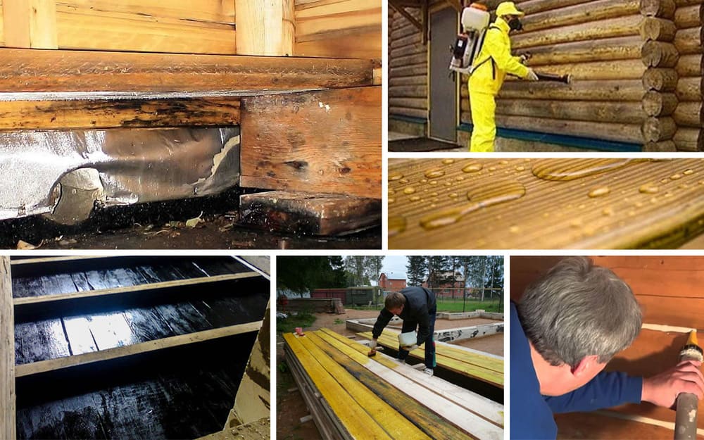 Способы защиты деревянного дома от влаги и гниения